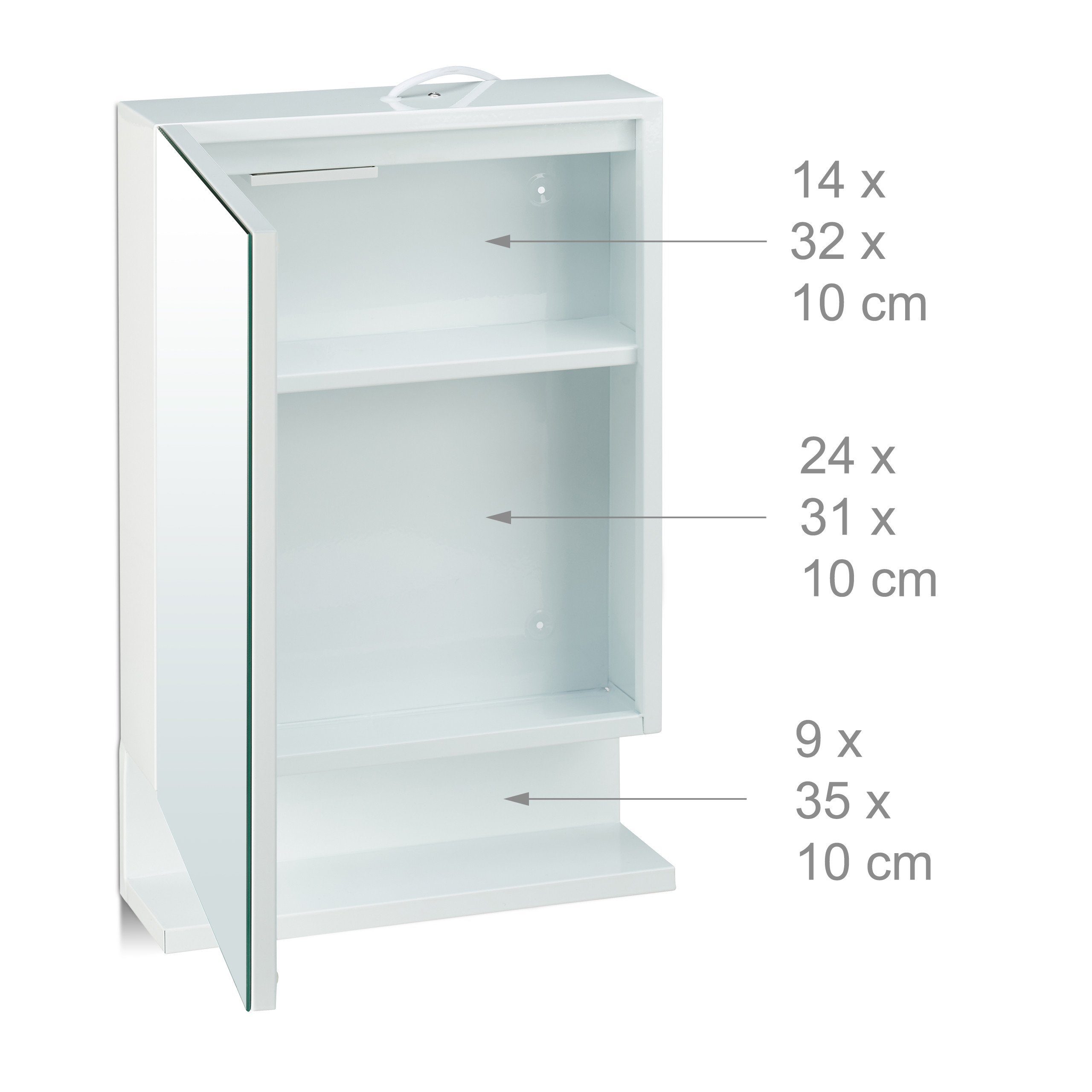 relaxdays Badezimmerspiegelschrank Badspiegelschrank mit Steckdose