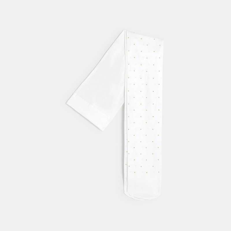 Collants à pois en microfibre blancs fille