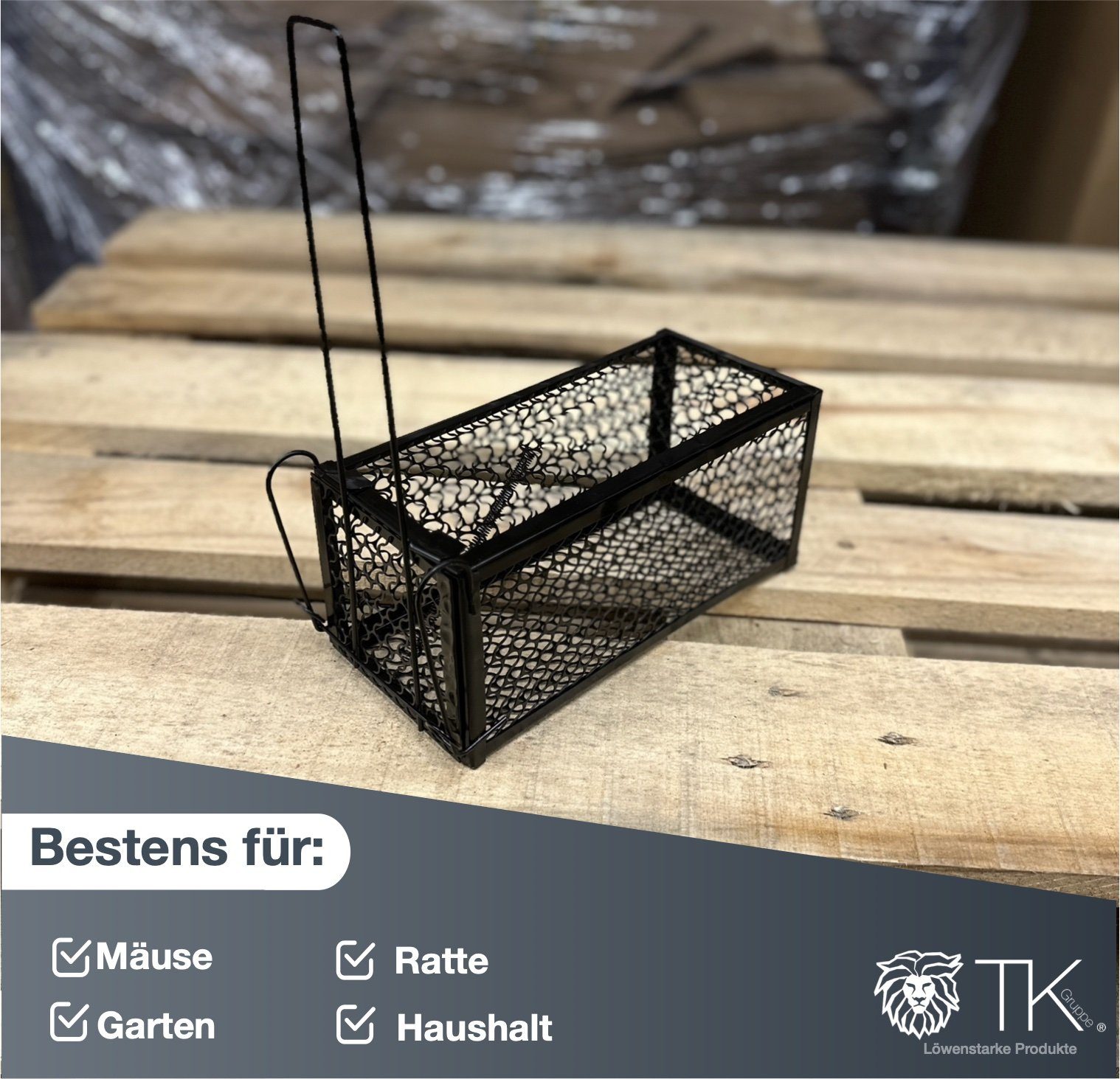 TK Gruppe Lebendfalle 1x Mausefalle Rattenfalle lebend - 25 cm Käfigfalle wiederverwendbar