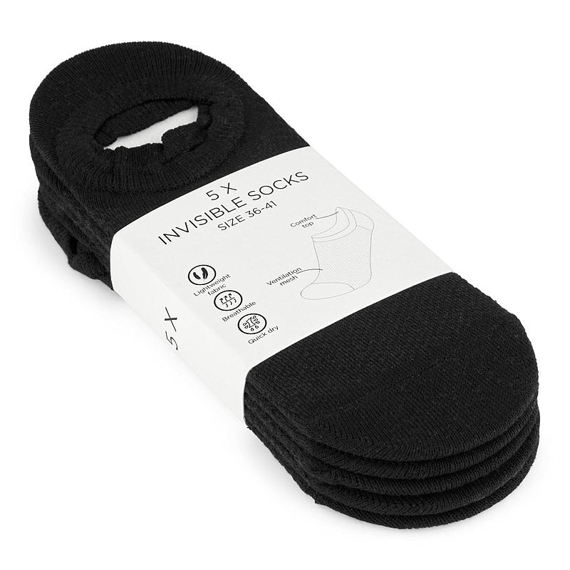 Aå Sokk 5-pk str 36/41 invisible sort