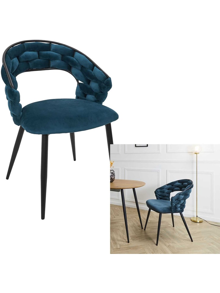 Rétro Chic Esszimmerstuhl ''Sawyer'' in Petrol - (B)63 x (H)83 x (T)54 cm günstig kaufen onesize