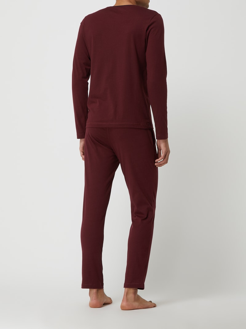 Pyjama aus Baumwolle in bordeaux rot