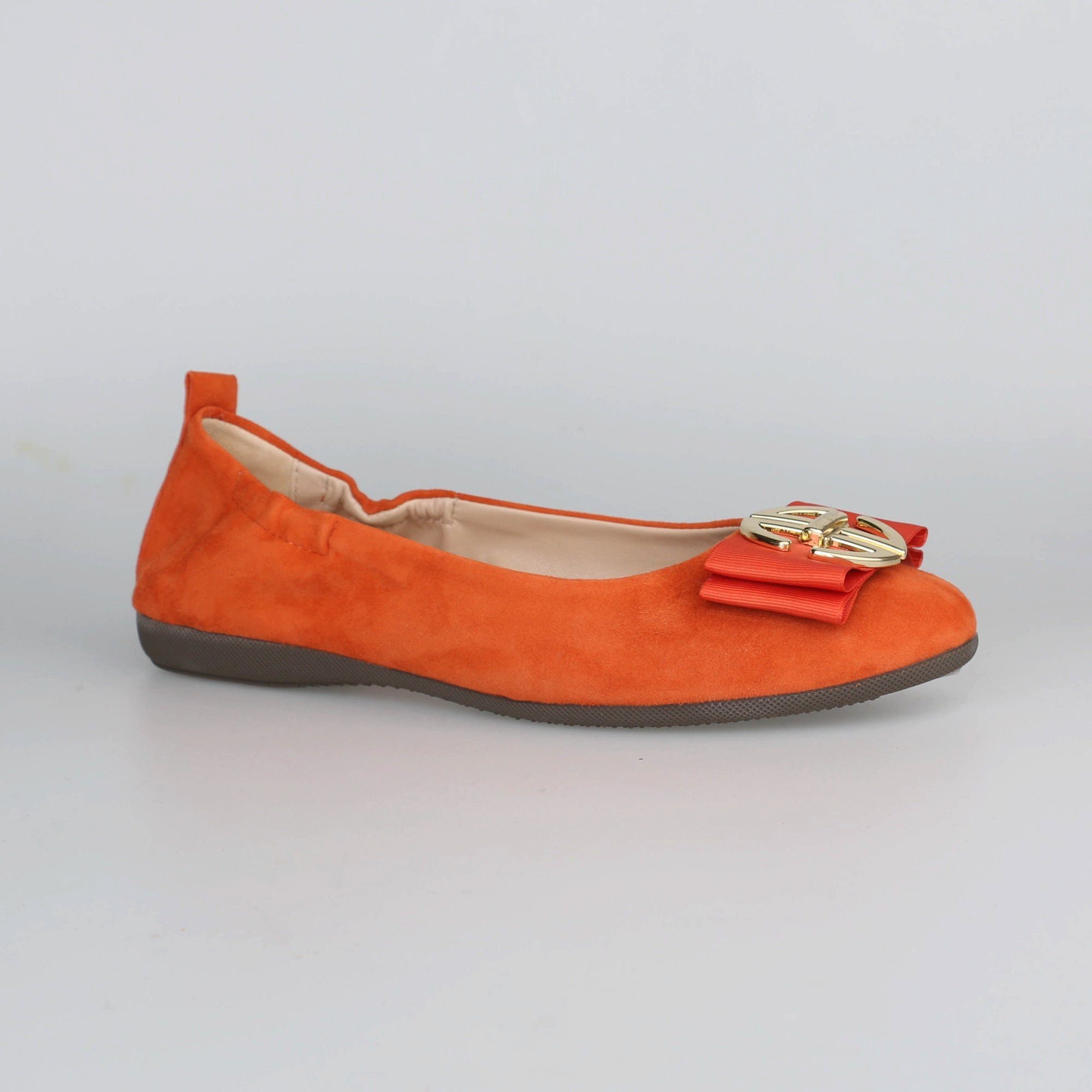 La Ballerina La Ballerina CAMBIO soft 8, Veloursleder, Orange Ballerina 2ei Schnallen im Lieferumfang, Trend Ballerinas 2024