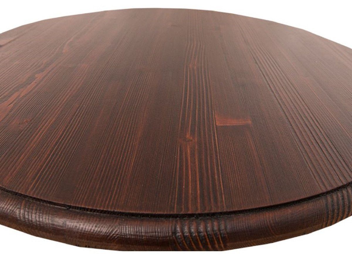 Casa Padrino Stehtisch Landhausstil Stehtisch Schwarz / Dunkelbraun Ø 78 x H. 110 cm - Runder Bartisch im Landhausstil