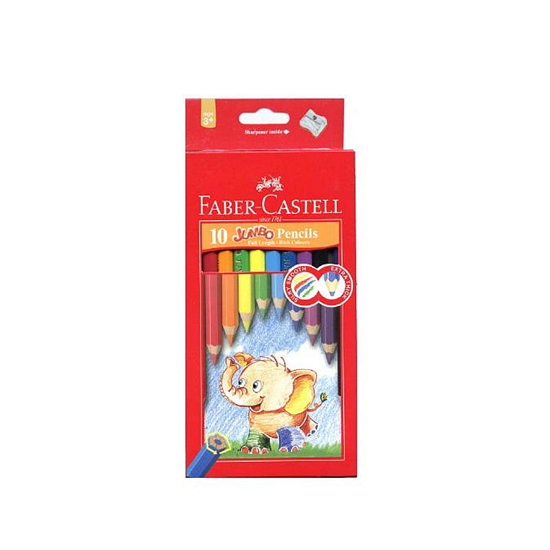 Faber Castell Fargeblyant Jumbo 10 stk m/spisser FC