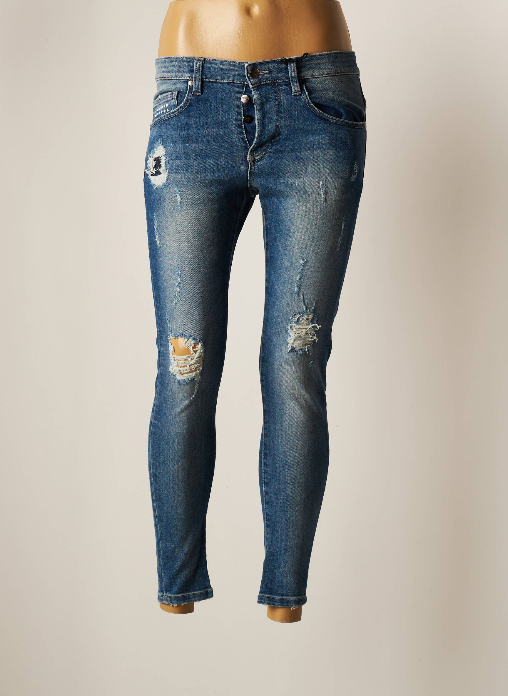 Unique Jeans Coupe Slim Femme couleur bleu