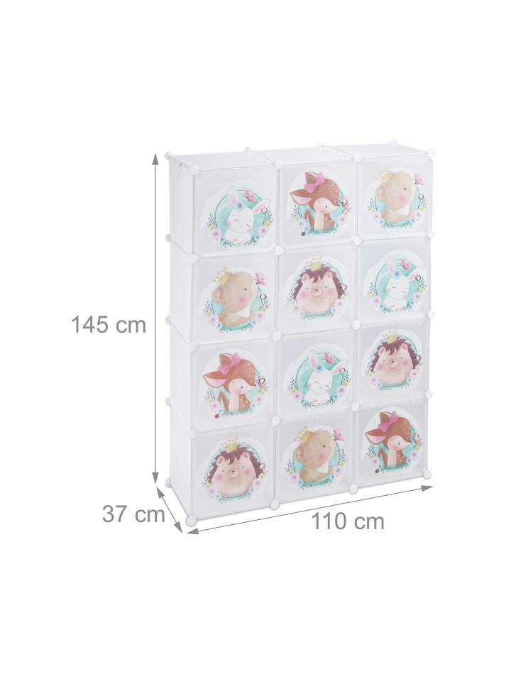 relaxdays Kinder-Steckregal in Weiß - (B)110 x (H)145 x (T)37 cm günstig kaufen onesize