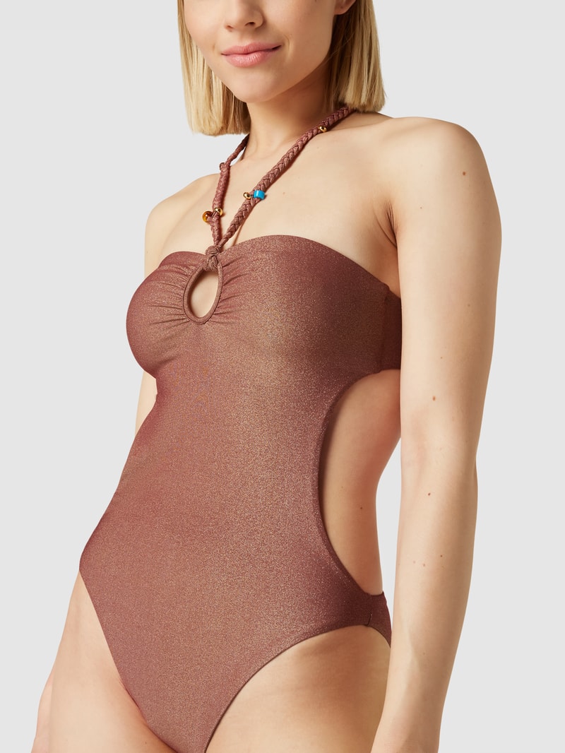 Badeanzug mit Cut Out in kupfer