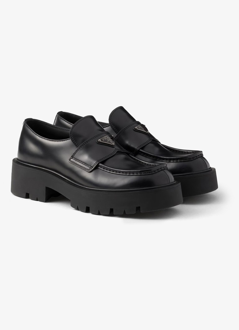 Prada leather loafer