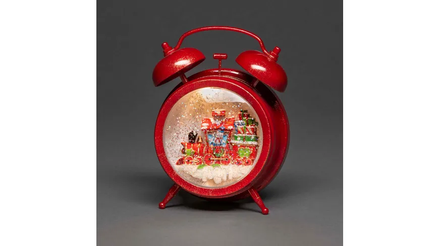 Konstsmide LED Wecker mit Schneemann rot