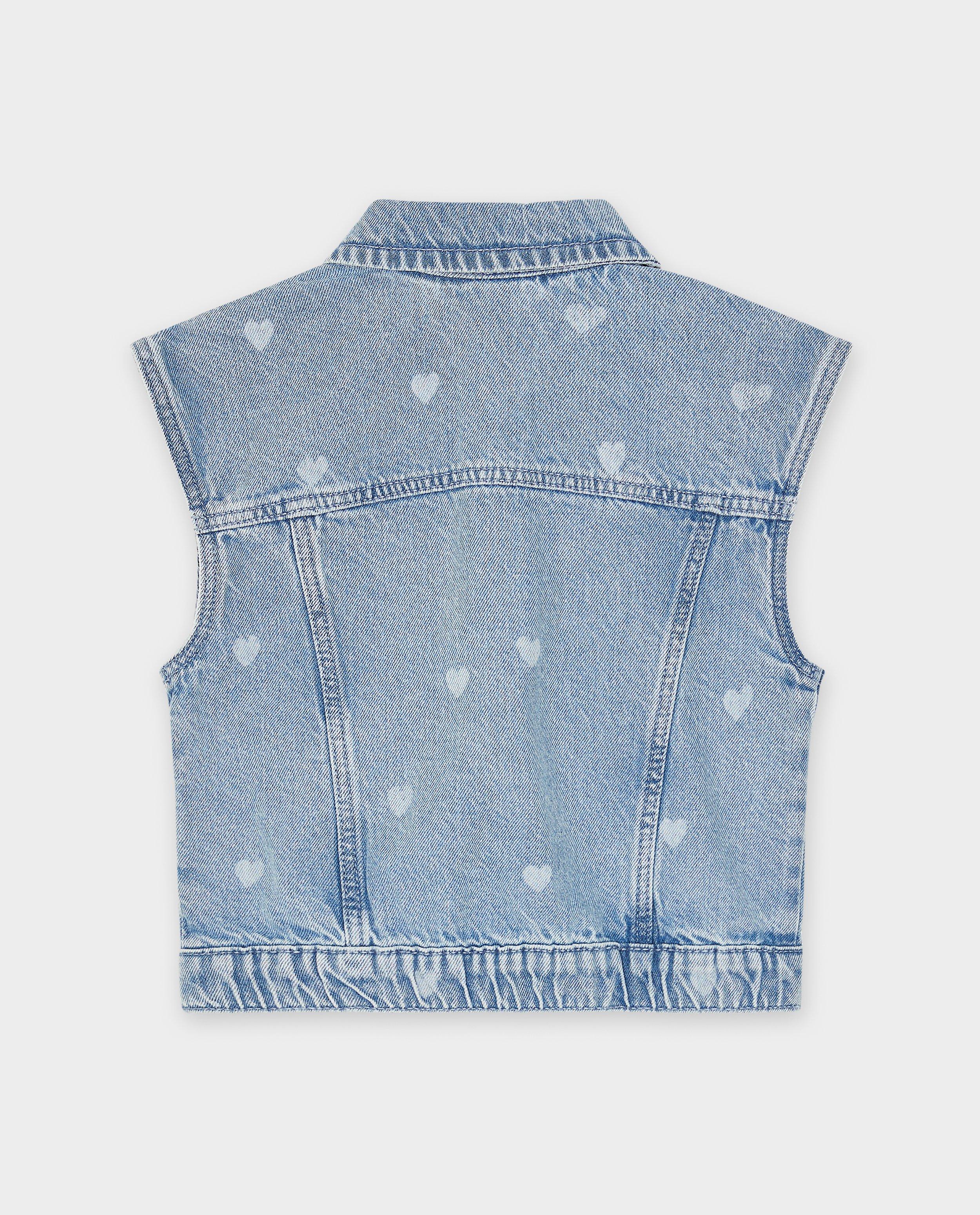Cardigan din denim K3 cu inimioare K3 Cei trei purceluși albaștri