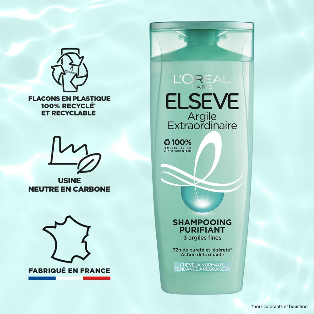 L'Oréal Paris Elseve Argile Extraordinaire Shampoing purifiant enrichi en 3 argiles fines