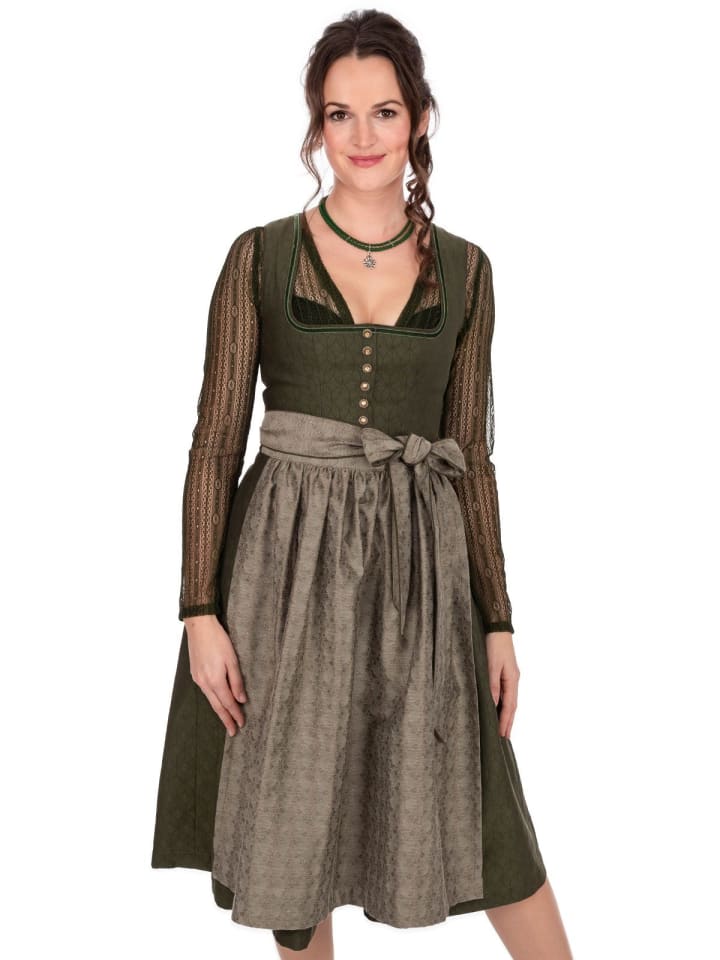 MarJo Midi Dirndl LINA in efeu günstig kaufen