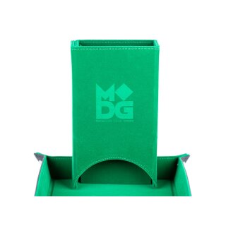Fold Up Velvet Dice Tower Green