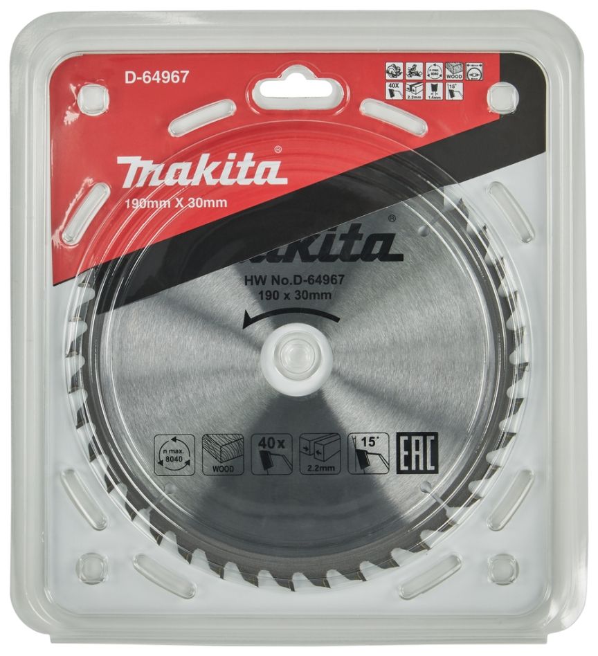 Makita pribor D-64967 Kružna pilna ploča za drvo ATB 190 x 30 x 2,2 mm T40