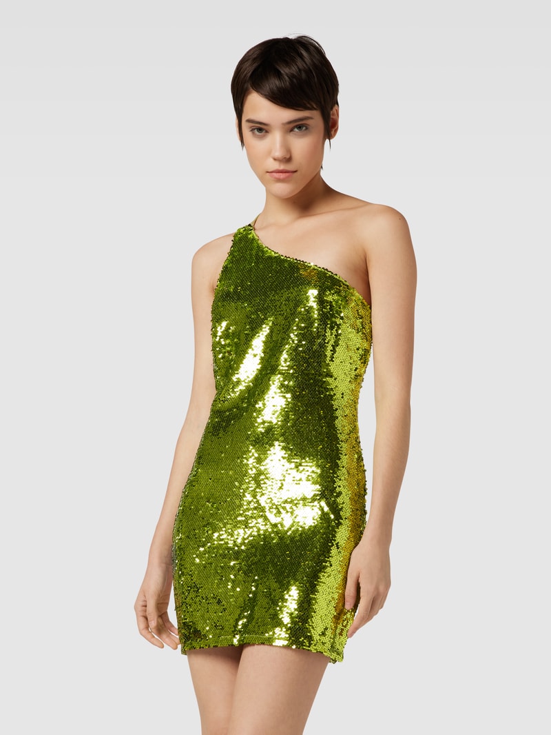Cocktailkleid mit Pailletten Modell 'XTINA' in olivgrün