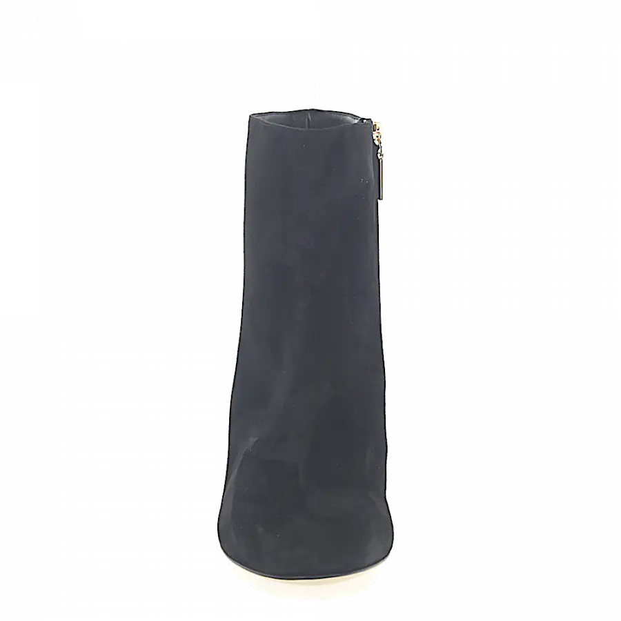 Dolce & Gabbana - Stiefeletten Kalbsleder Veloursleder Kristallverzierung schwarz - schwarz