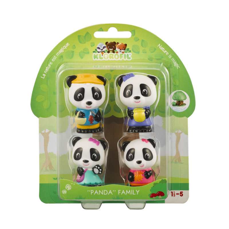 Lot de 4 figurines pandas Klorofil