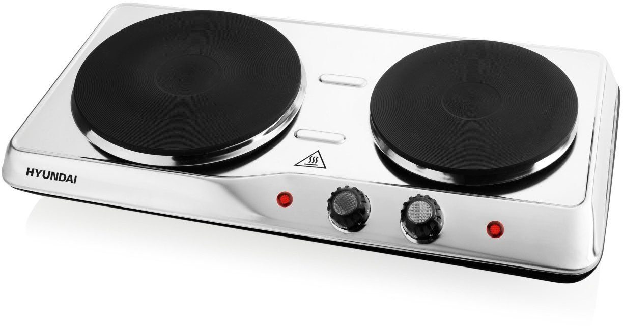 Hyundai Doppelkochplatte EP310E, 2500W, 2 Gussplatten Ø 18,5 cm/1500 W; 15,5 cm/1000 W, Thermostat