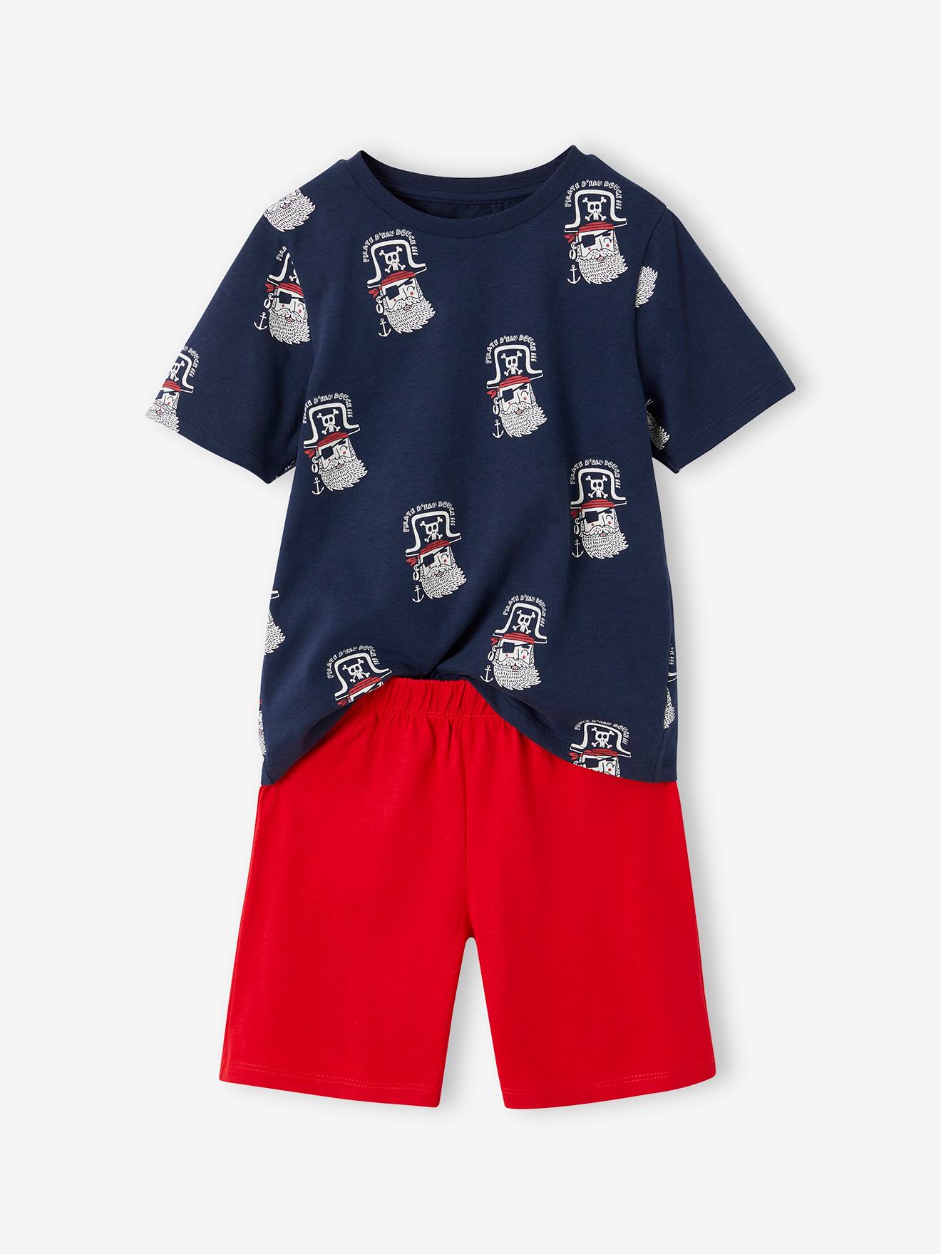 Vertbaudet 2er-Pack kurze Jungen Schlafanzüge BASICS Oeko-Tex - marine
