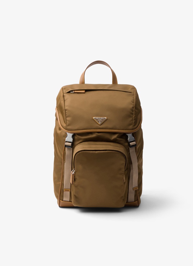 Batoh Prada Re-Nylon s koženými detaily