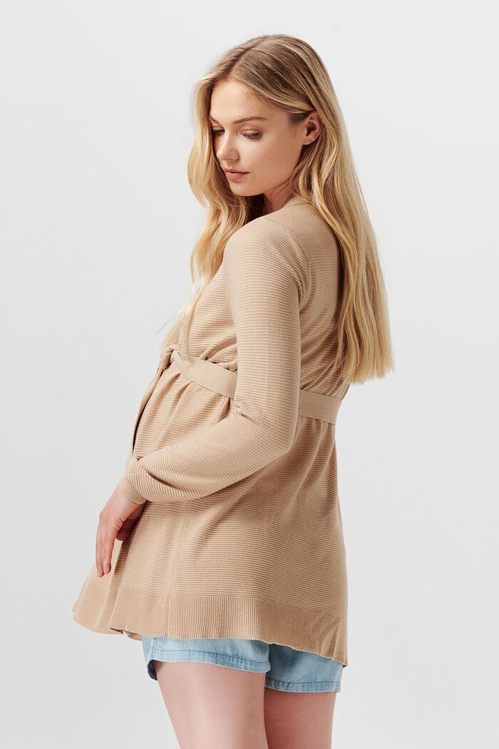 Cardigan aus Strukturstrick mit Bindegürtel