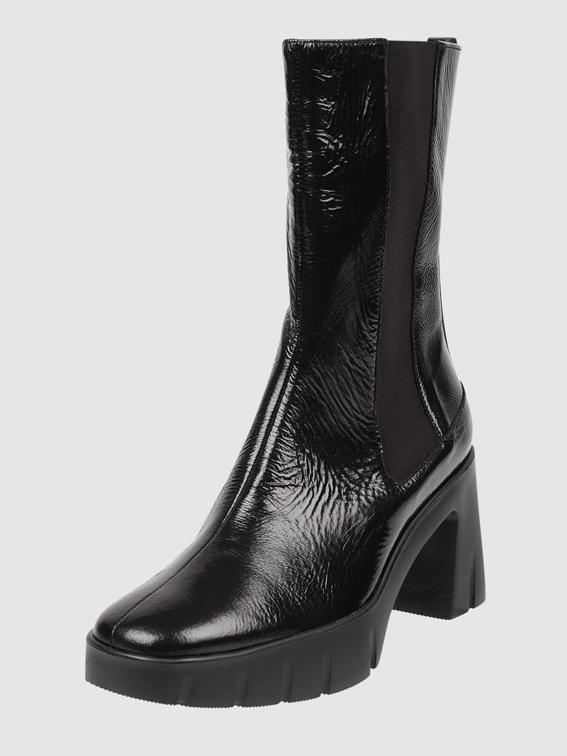 Stiefelette aus Leder in schwarz