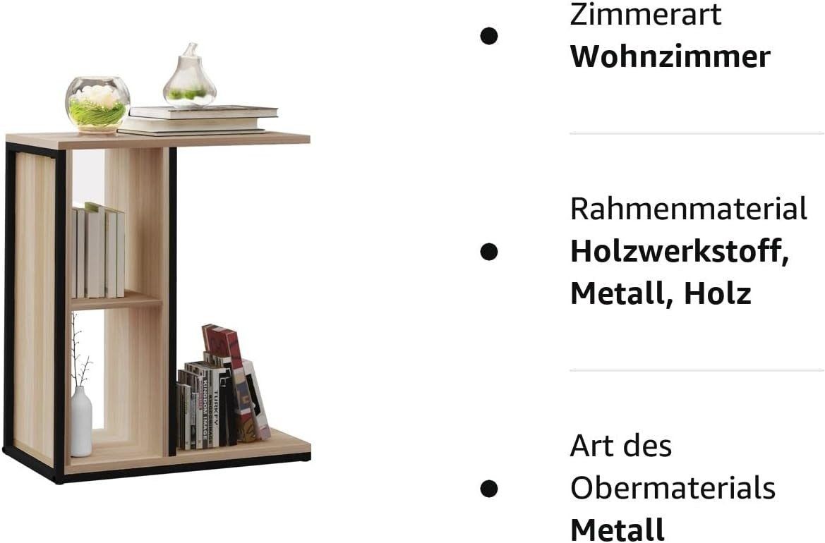 EUGAD Beistelltisch (1-St), mit Tischplatte, in C-Form aus Holz