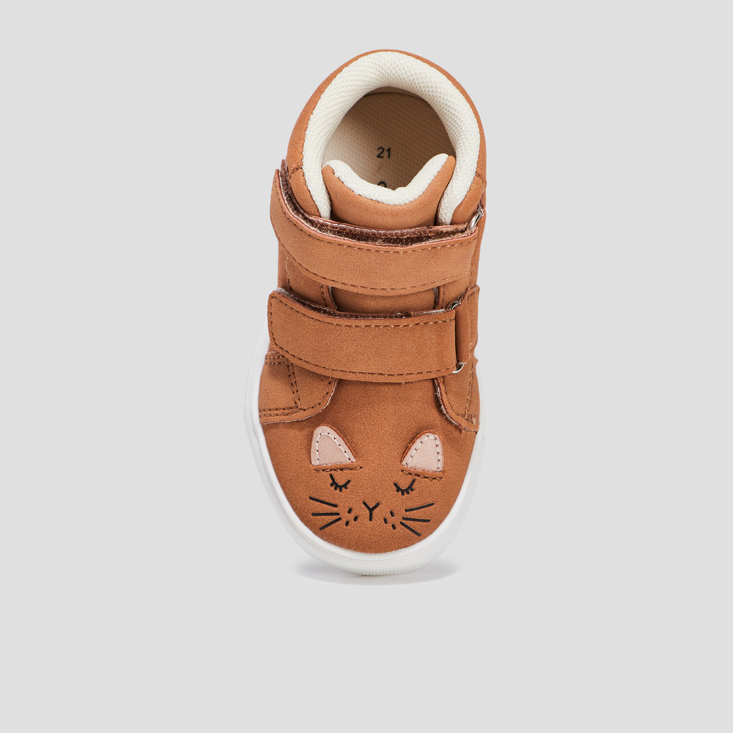 Baskets montantes à scratchs camel bébé fille | La Halle