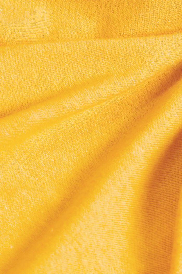 Rundhals-T-Shirt, Baumwoll-Leinenmix