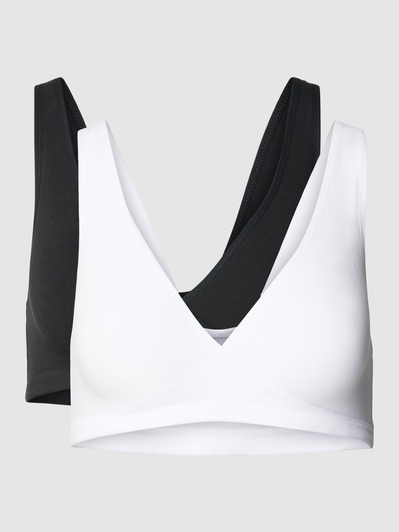 Bralette im Wickel-Design im 2er-Pack in schwarz