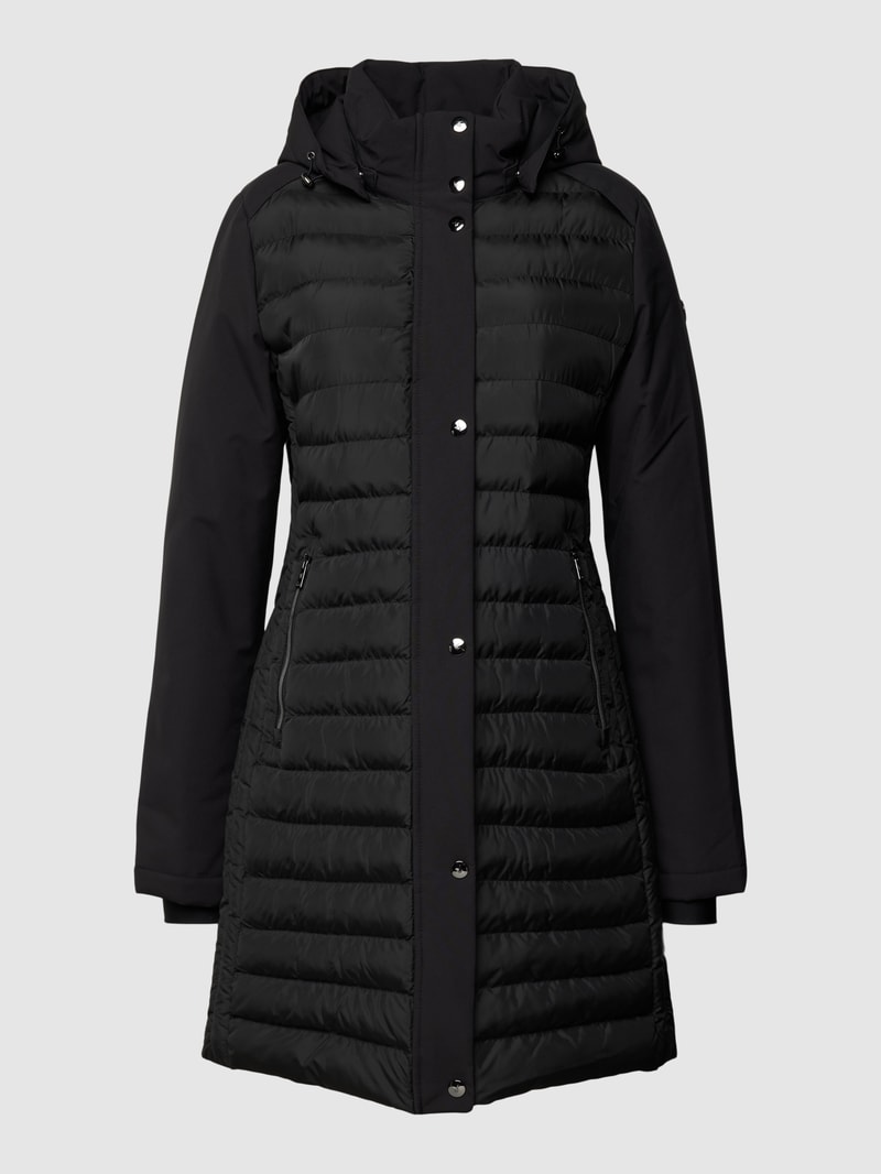 Steppjacke mit Nahtreißverschluss in schwarz