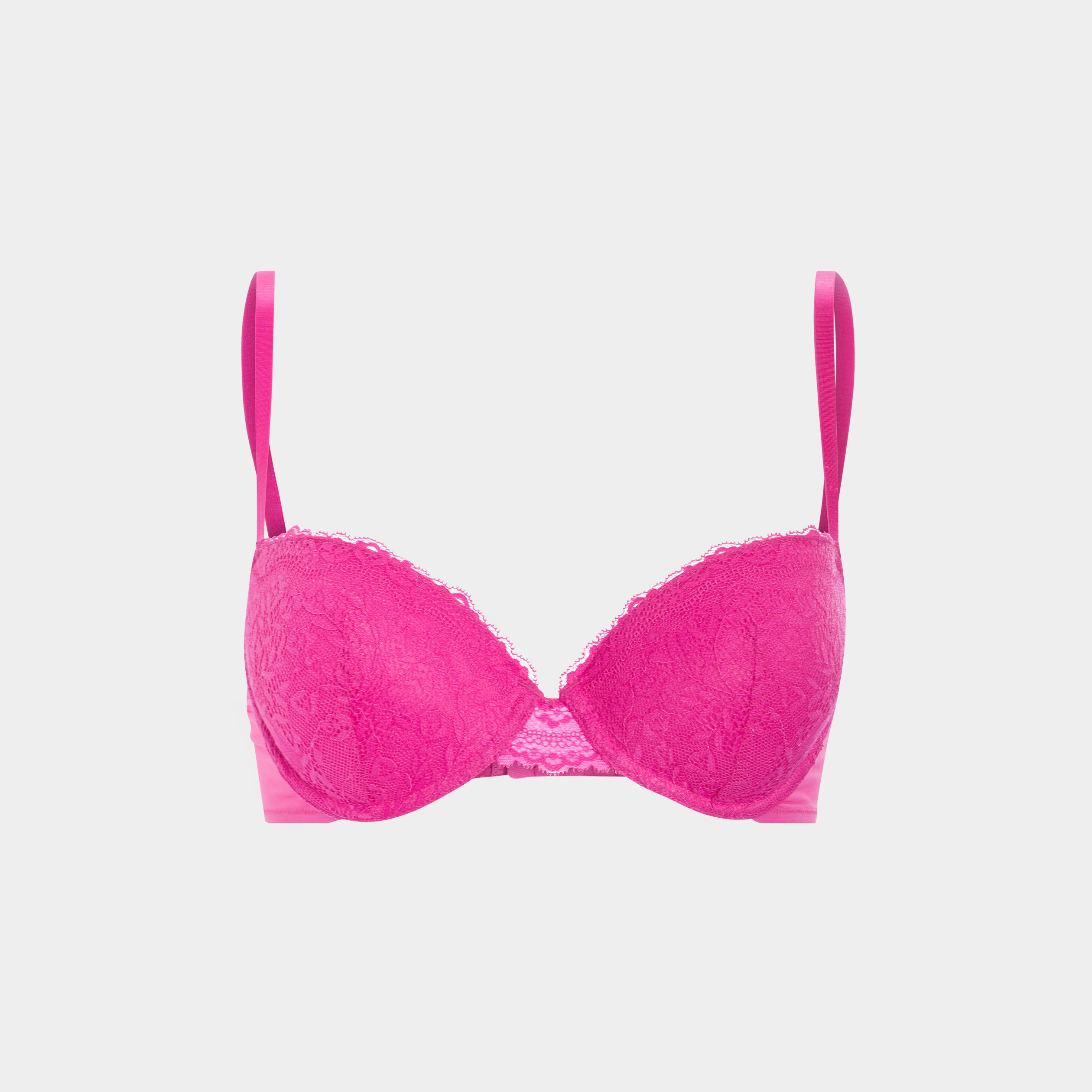 Soutien-gorge corbeille micro dentelle rose fushia femme | La Halle