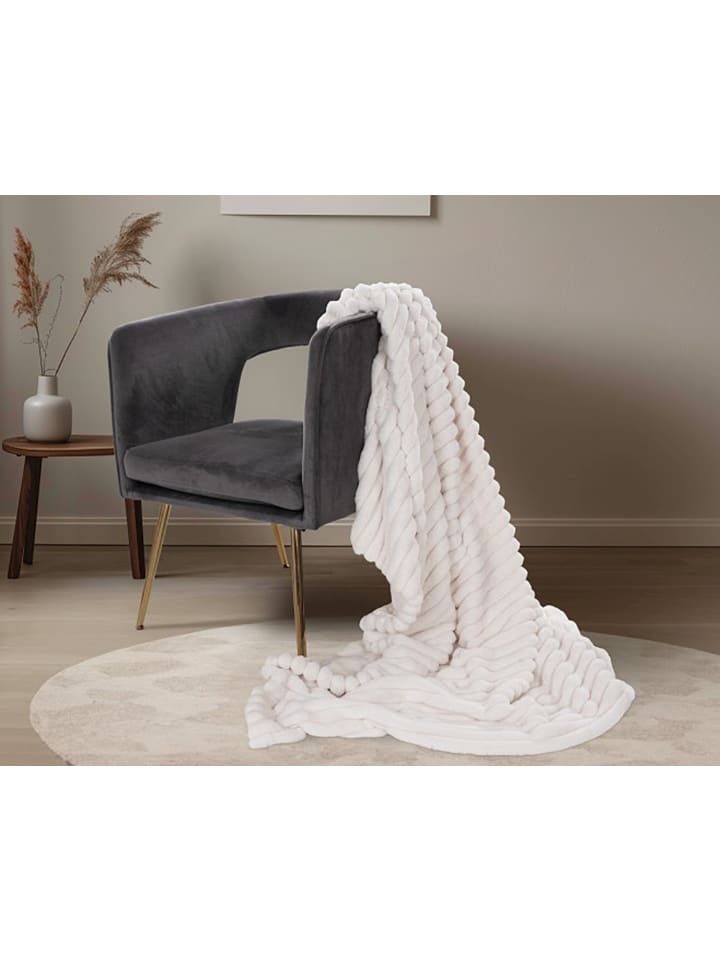 GMD Living Superweiche Kuscheldecke PLUSH, moderne Wohndecke in Ivory (elfenbein) günstig kaufen 150 x 200 cm