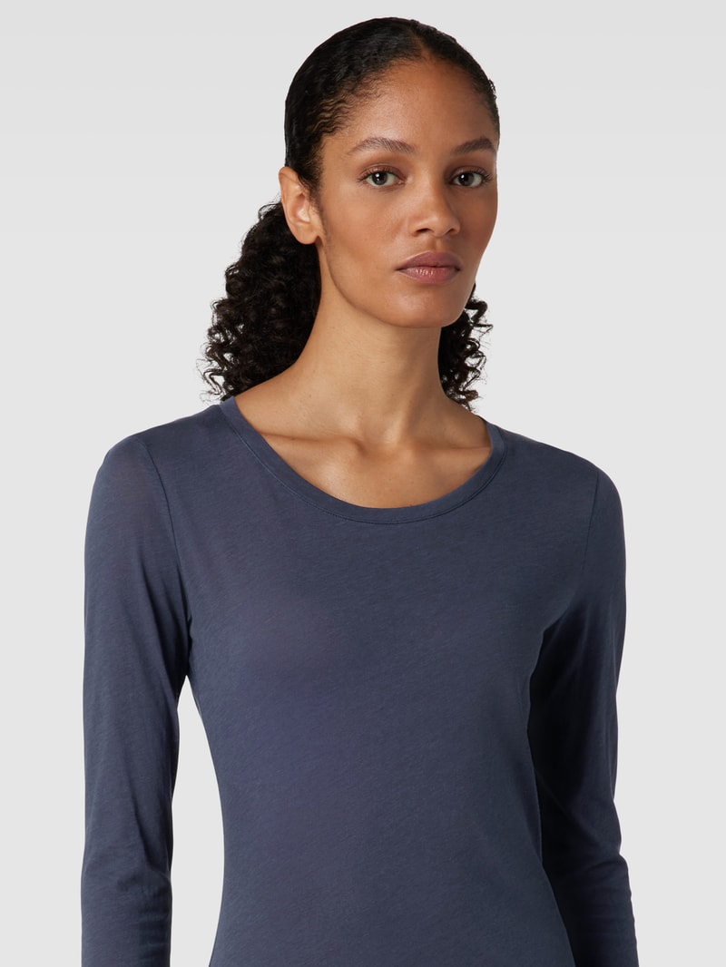 Longsleeve mit Rundhalsausschnitt Modell 'ENRICCAA SOFT' in marineblau