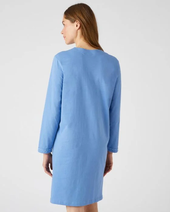 Chemise de nuit manches longues, maille jersey, 95 cm