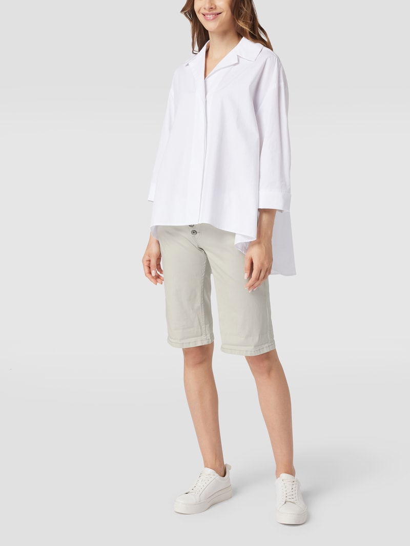 Bermudas mit Label-Details in hellgrau