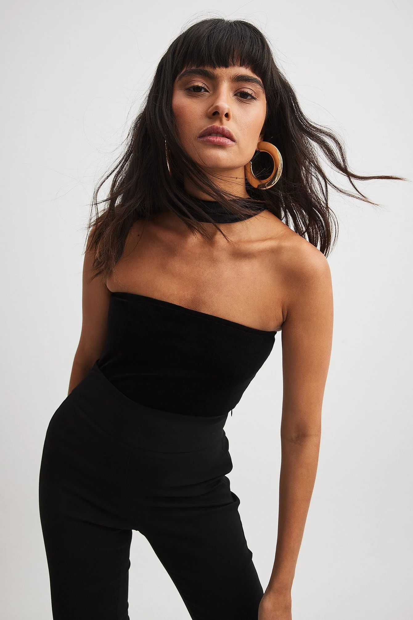 Samt-Top mit Choker