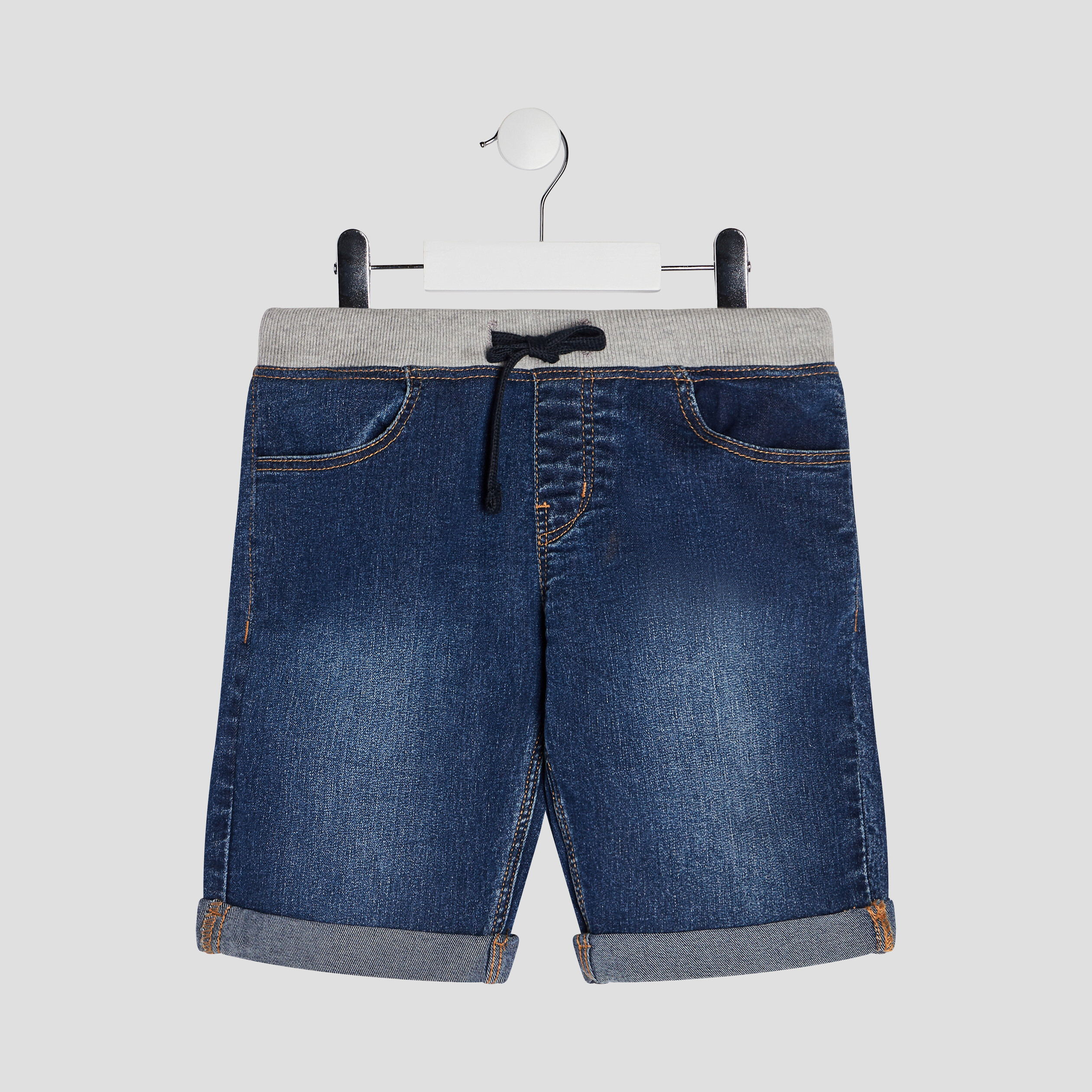Bermuda droit en jean denim stone garçon | La Halle