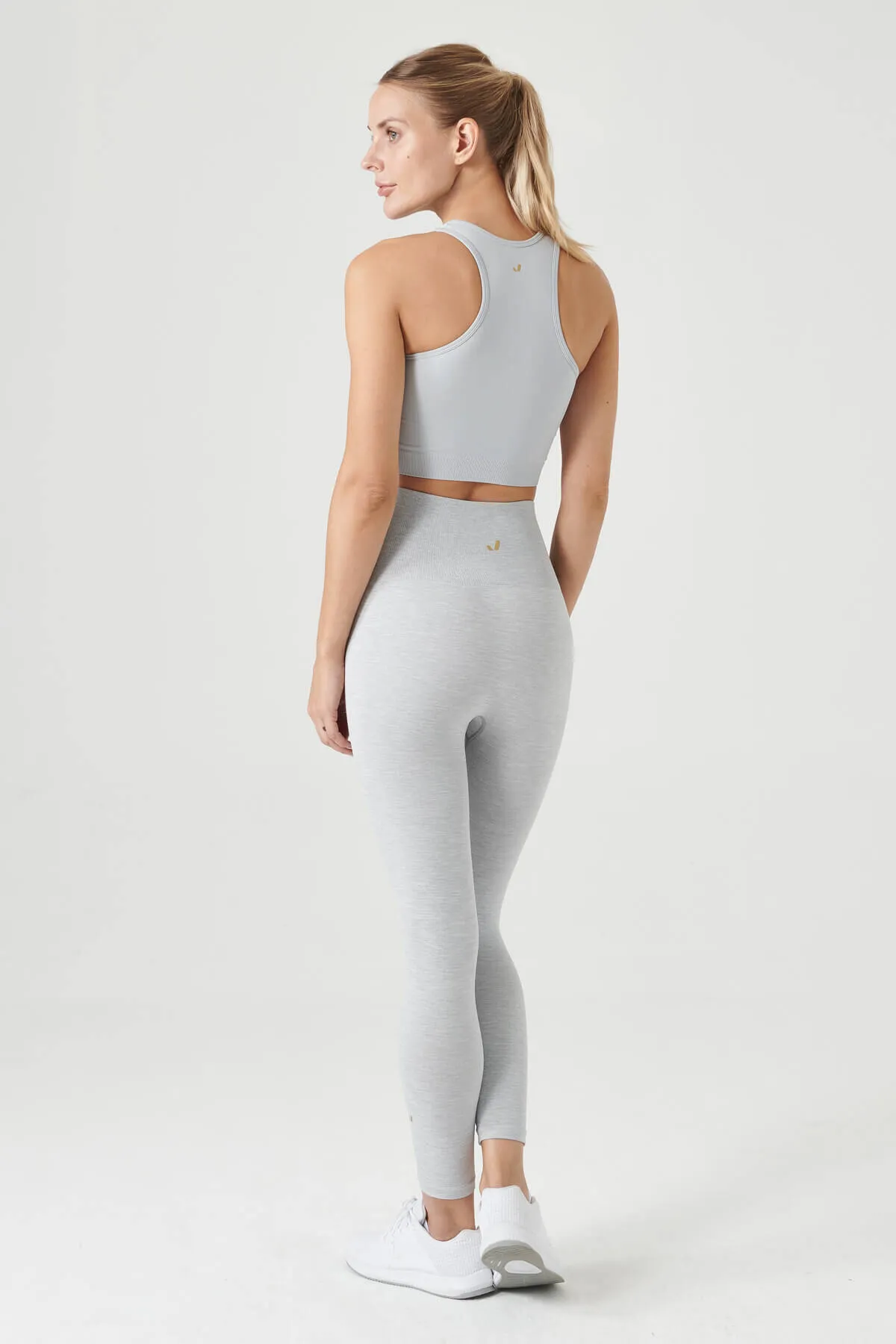 Jerf  Palmi Melange gemusterte Leggings mit hoher Taille, Grau