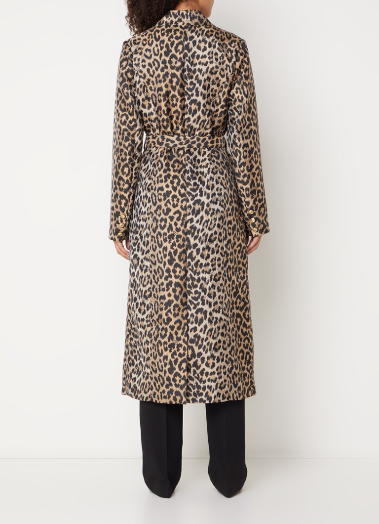 Trench NIKKIE Benicia cu imprimeu leopard și curea.
