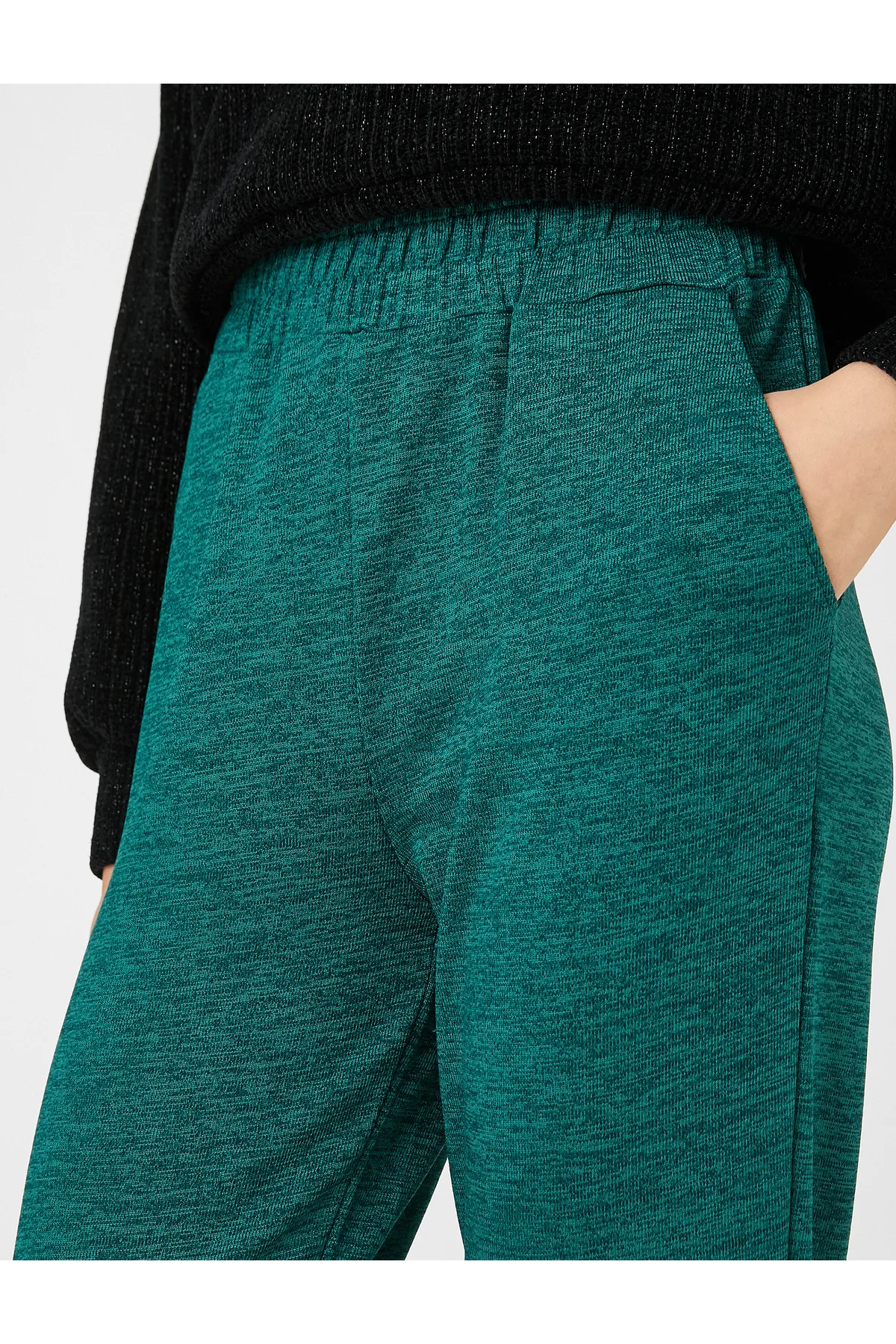 Koton  Melange gemusterte Jogger-Jogginghose mit elastischer Taillentasche