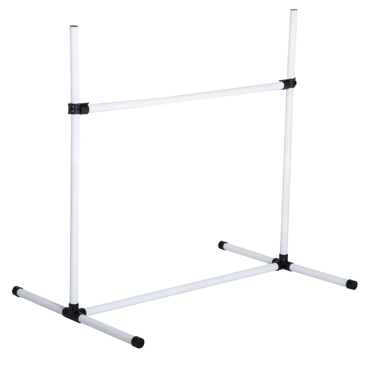 PawHut Agility Hürdenset Slalom Stangen Hunde Training Set 4 x Hürden Weiß