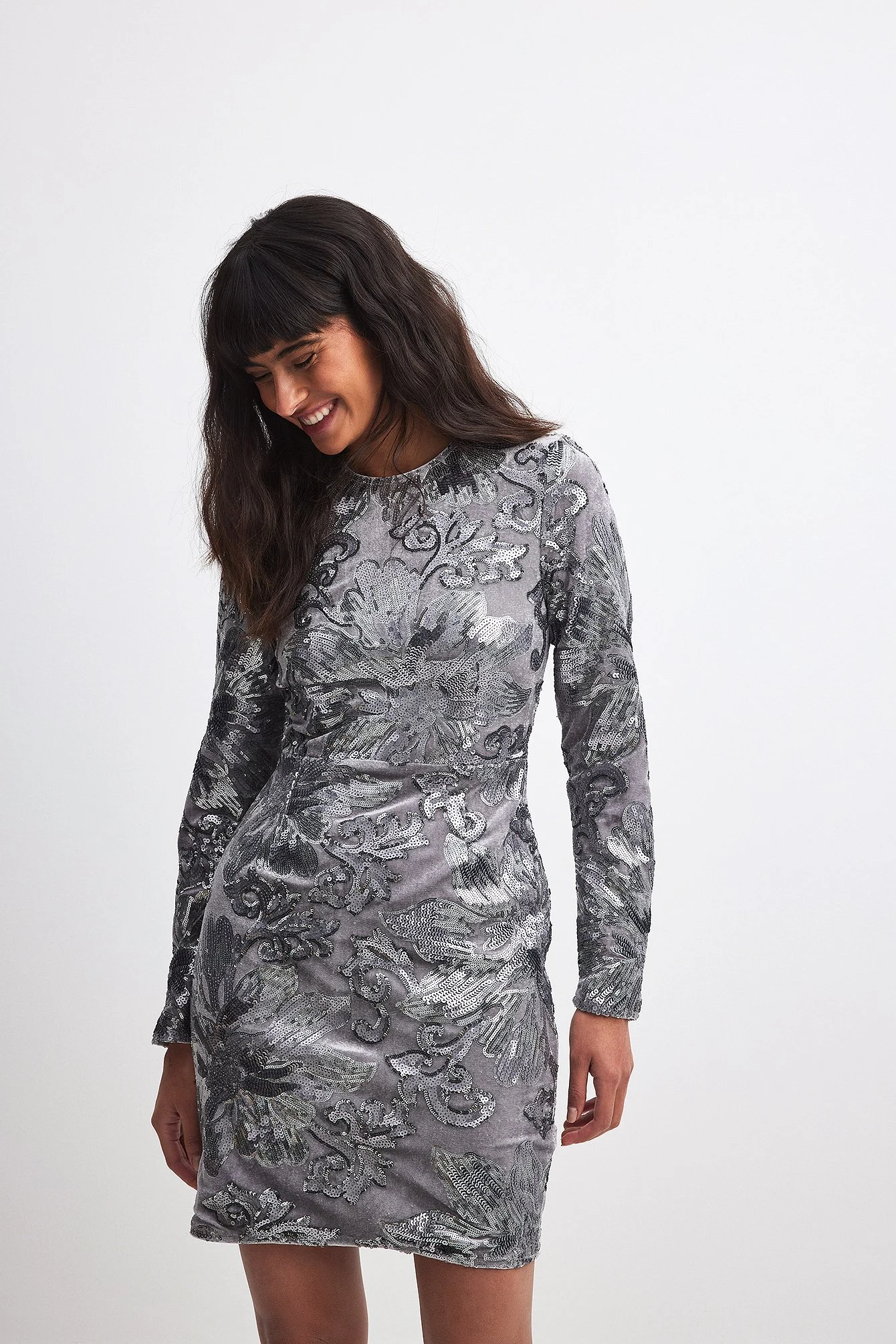 Mini-Paillettenkleid aus Samt