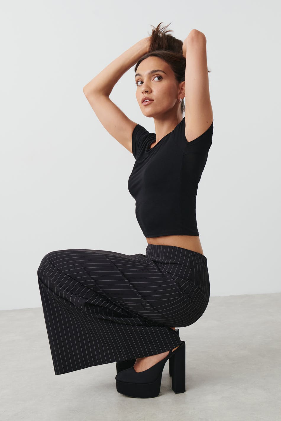 Pinstripe maxi skirt