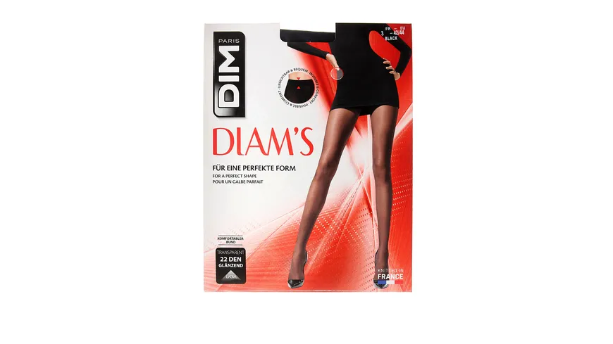 DIM Damen figurformende Feinstrumpfhose Diam's Voile Galbé 22 DEN noir