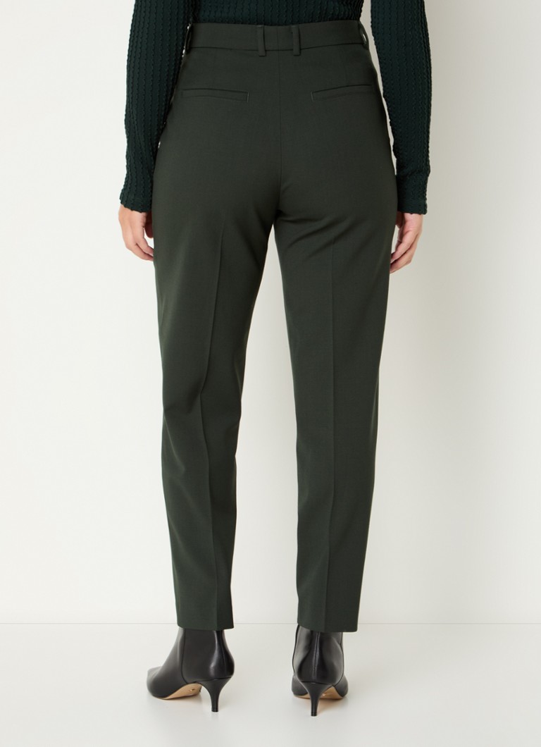 Pantalon Vanilia taille haute coupe fuselée en laine vierge blonde