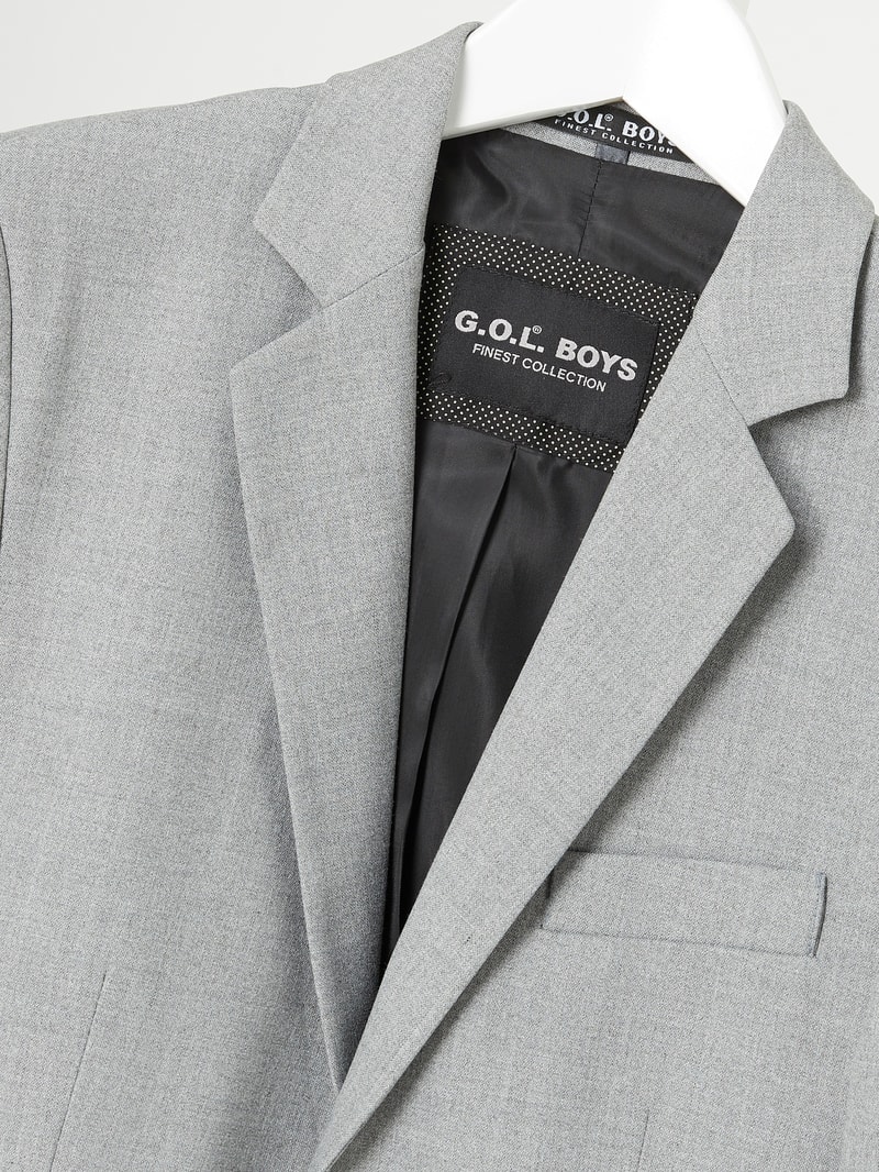 Slim Fit 2-Knopf-Sako mit Viskose-Anteil in silber meliert