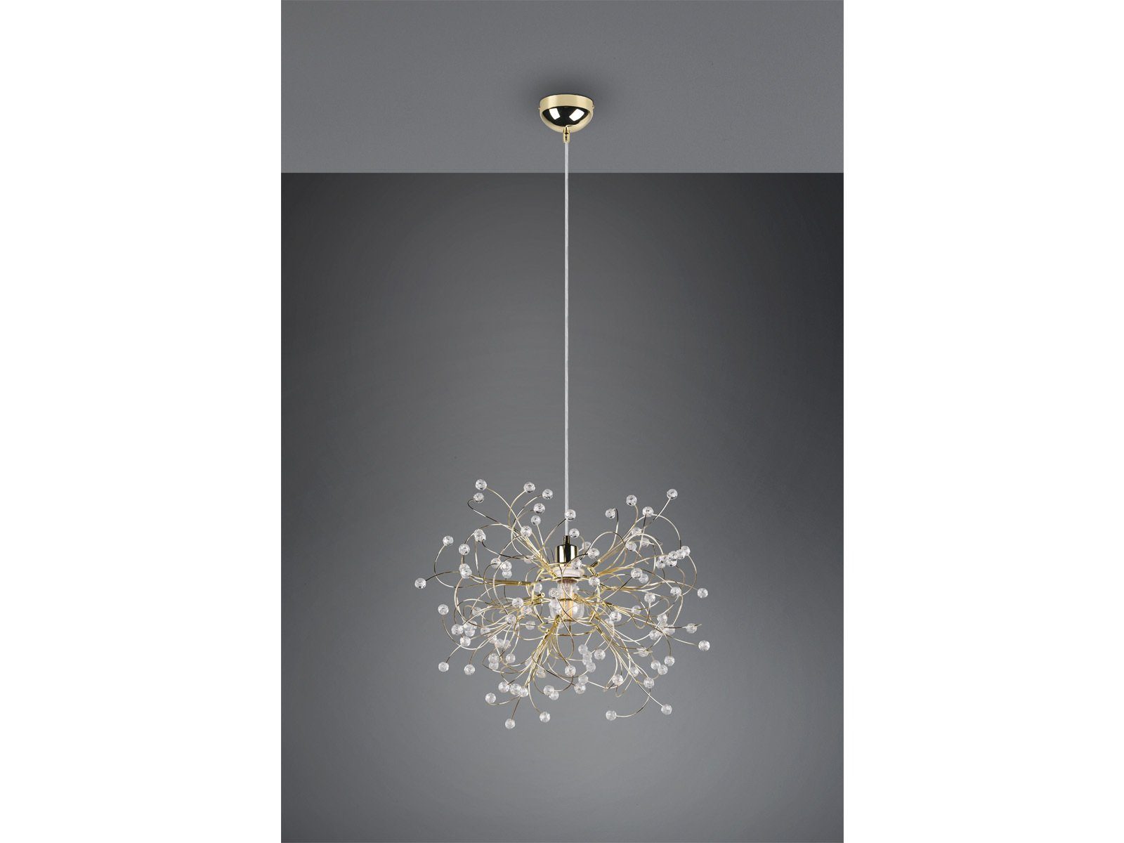 meineWunschleuchte LED Pendelleuchte, Dimmfunktion, LED wechselbar, warmweiß, ausgefallene Designer Lampen für über-n Esstisch hängend, Gold Ø 52cm