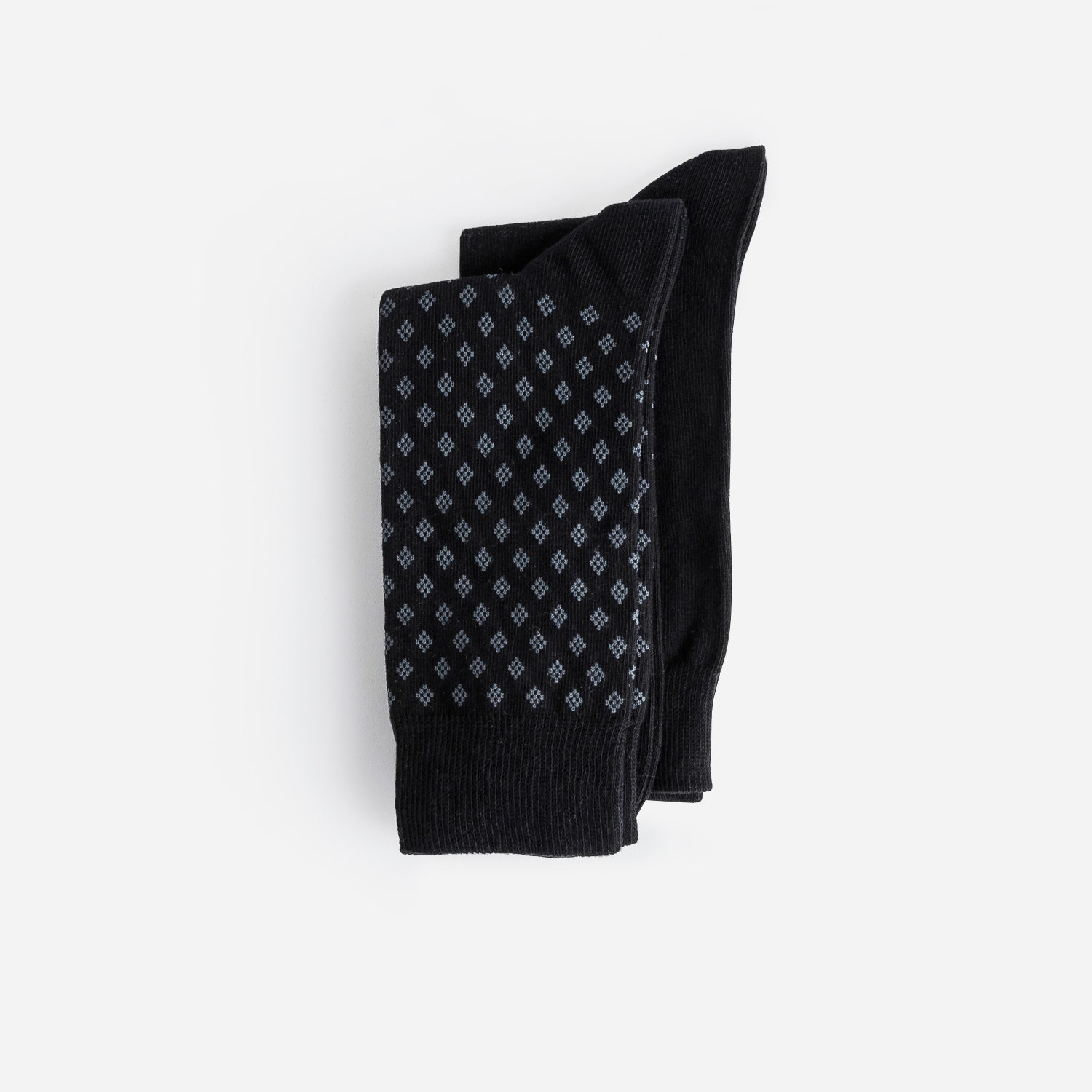 Chaussettes noires et jacquard motif graphique